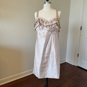 Elegant Champagne Ruffled Dress